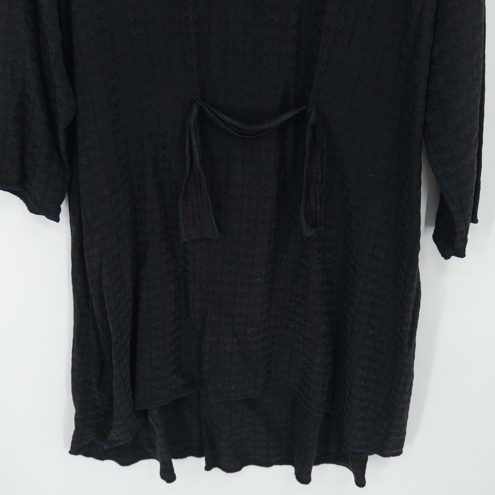 Vintage Lagenlook Dress Womens Large Black Jacquard Garb Artwear Flowy Artsy - Picture 2 of 11